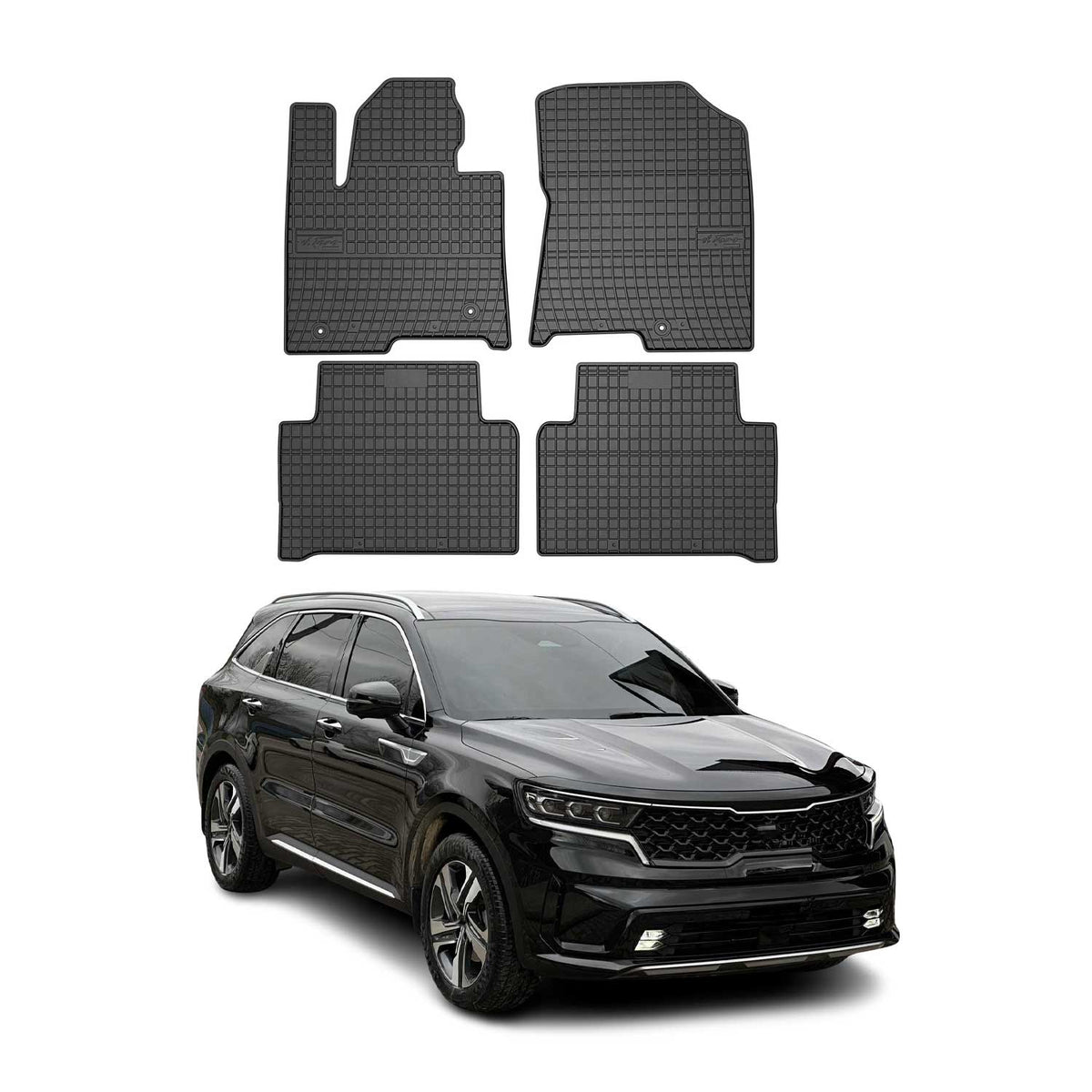 OMAC Gummi Fußmatten für Kia Sorento Hybrid PHEV 2020-2024 Automatten Schwarz 4x