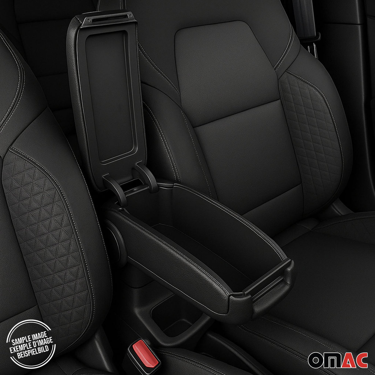 Mittelarmlehne Armlehne Mittelkonsole für Ford Focus 2015-2018 PU-Leder Schwarz