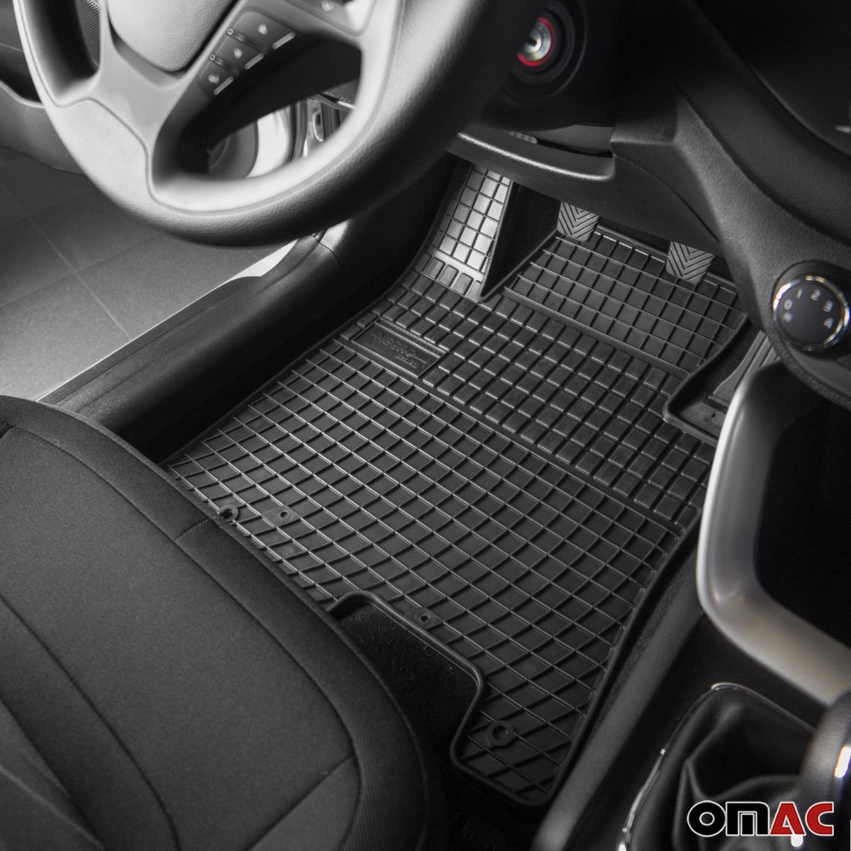 OMAC Gummi Fußmatten für Peugeot Rifter/e-Rifter 2018-2026 TPE Schwarz 4x