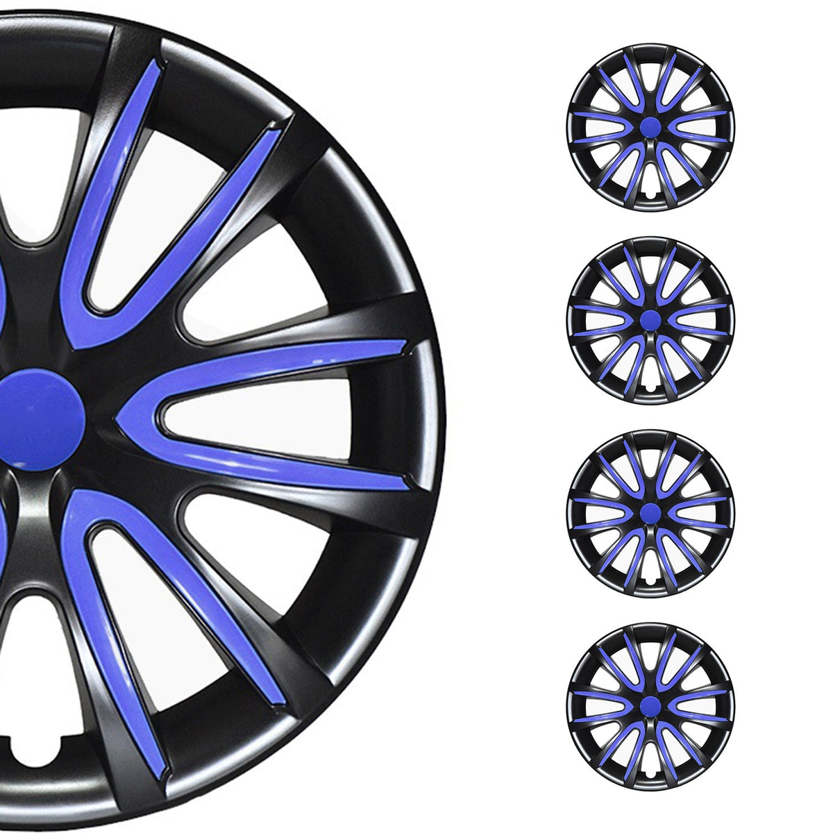 4x 14" Radkappen Radzierblenden Radblenden für VW für Audi ABS Schwarz Blau