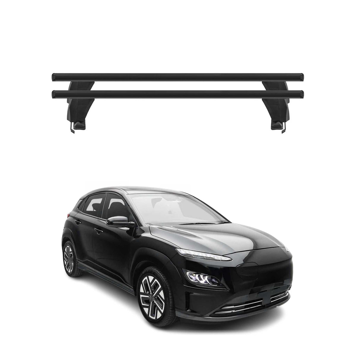 Menabo Dachträger Grundtäger für Hyundai Kona Electric 2018-2023 50kg Schwarz 2x Namma Markt