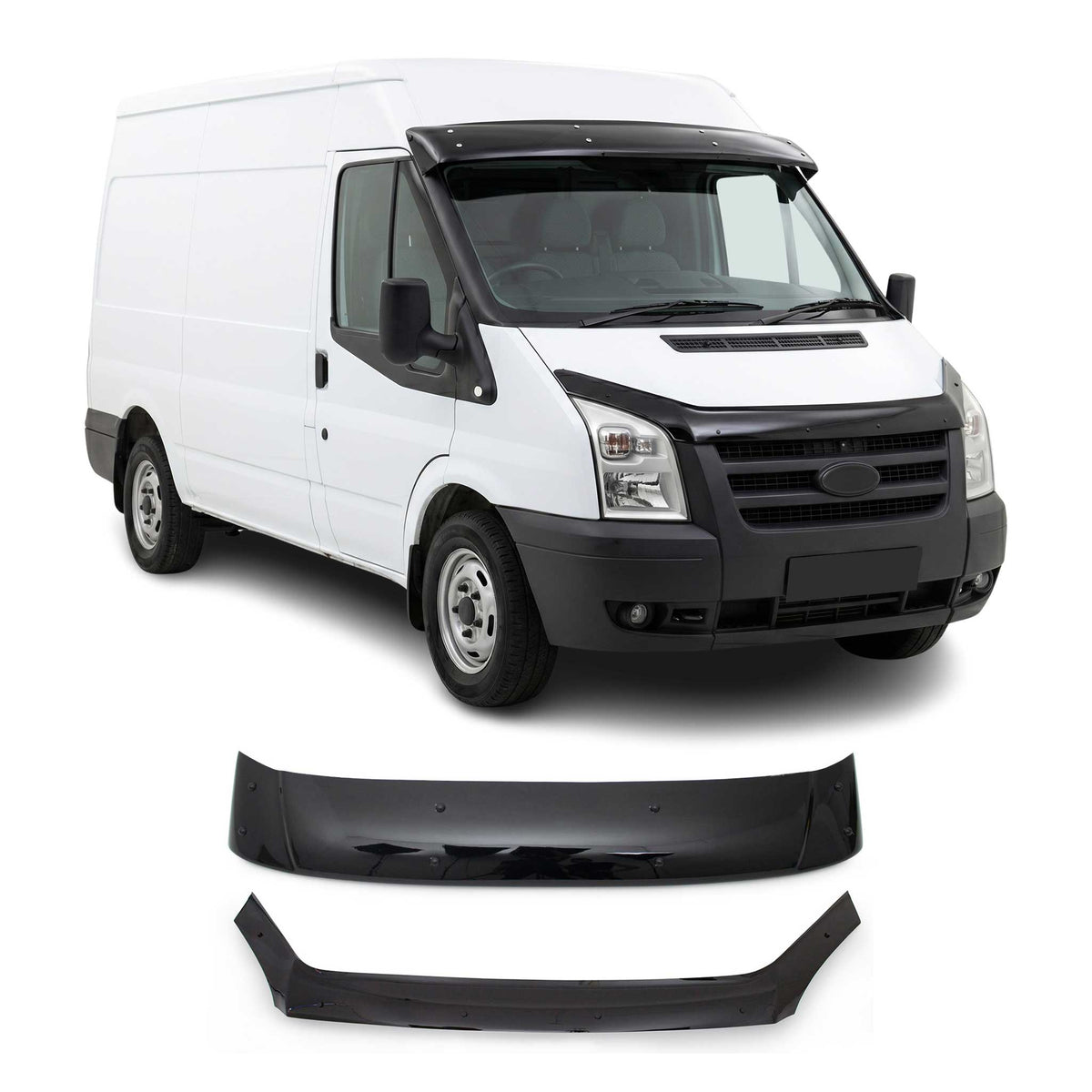 Sonnenblende Motorhaube Deflektor Set für Ford Transit 2006-2014 Acryl 2tlg