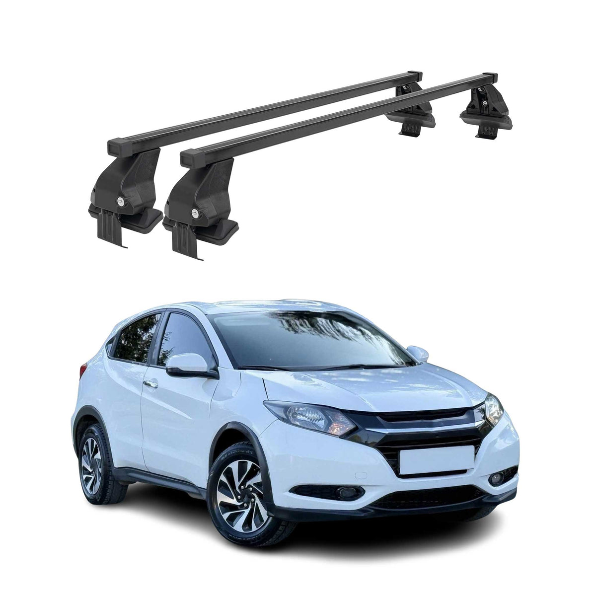 Menabo Dachträger Grundtäger für Honda HR-V 2015-2021 50kg Stahl Schwarz 2 tlg