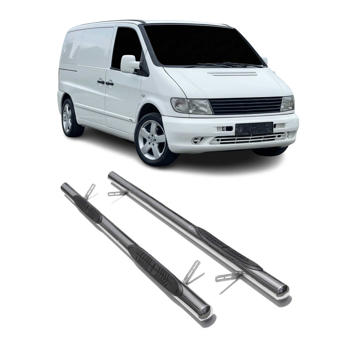 Stahl Trittbretter Schwellerrohre für Mercedes Vito Klasse W638 1996-2002 L1