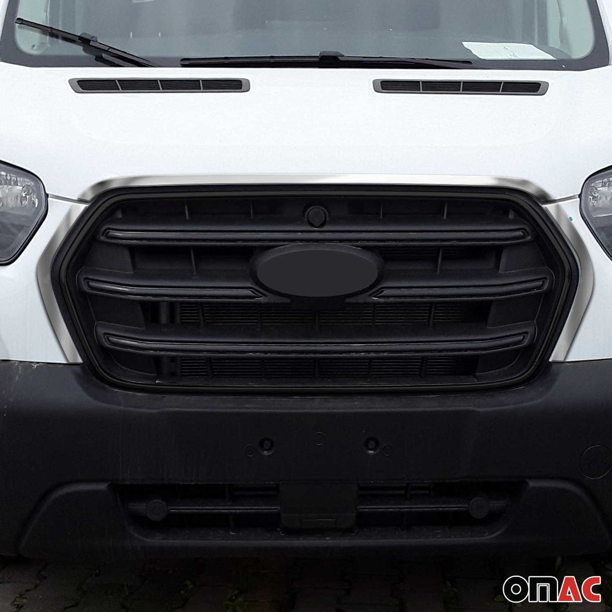 Kühlergrill Leisten Grillleisten für Ford Transit 2020-2026 Edelstahl Chrom 3x