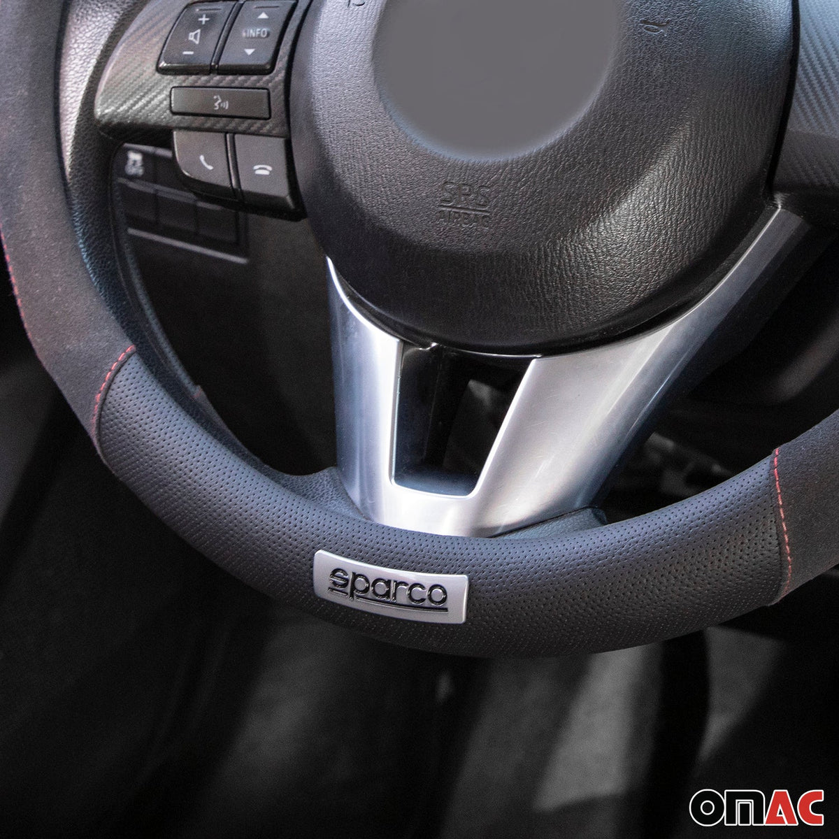 SPARCO Lenkradbezüge Lenkradschoner Lenkradschutz Schwarz Kunstleder Suede