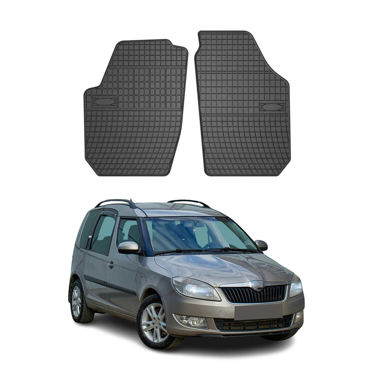 OMAC Gummi Fußmatten für Skoda Roomster 2006-2015 Automatten Gummi Schwarz 4tlg