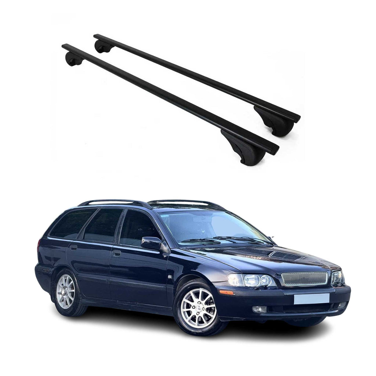 Dachträger Grundträger für Volvo V40 1995-2004 75kg Stahl Schwarz 2 tlg