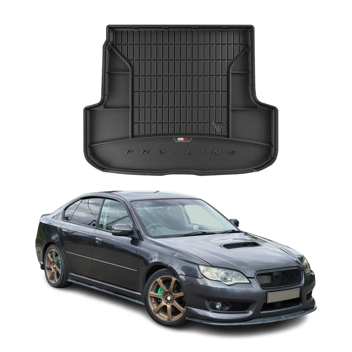 OMAC Gummi Kofferraumwanne für Subaru Legacy 2003-2009 TPE Laderaumwanne Schwarz