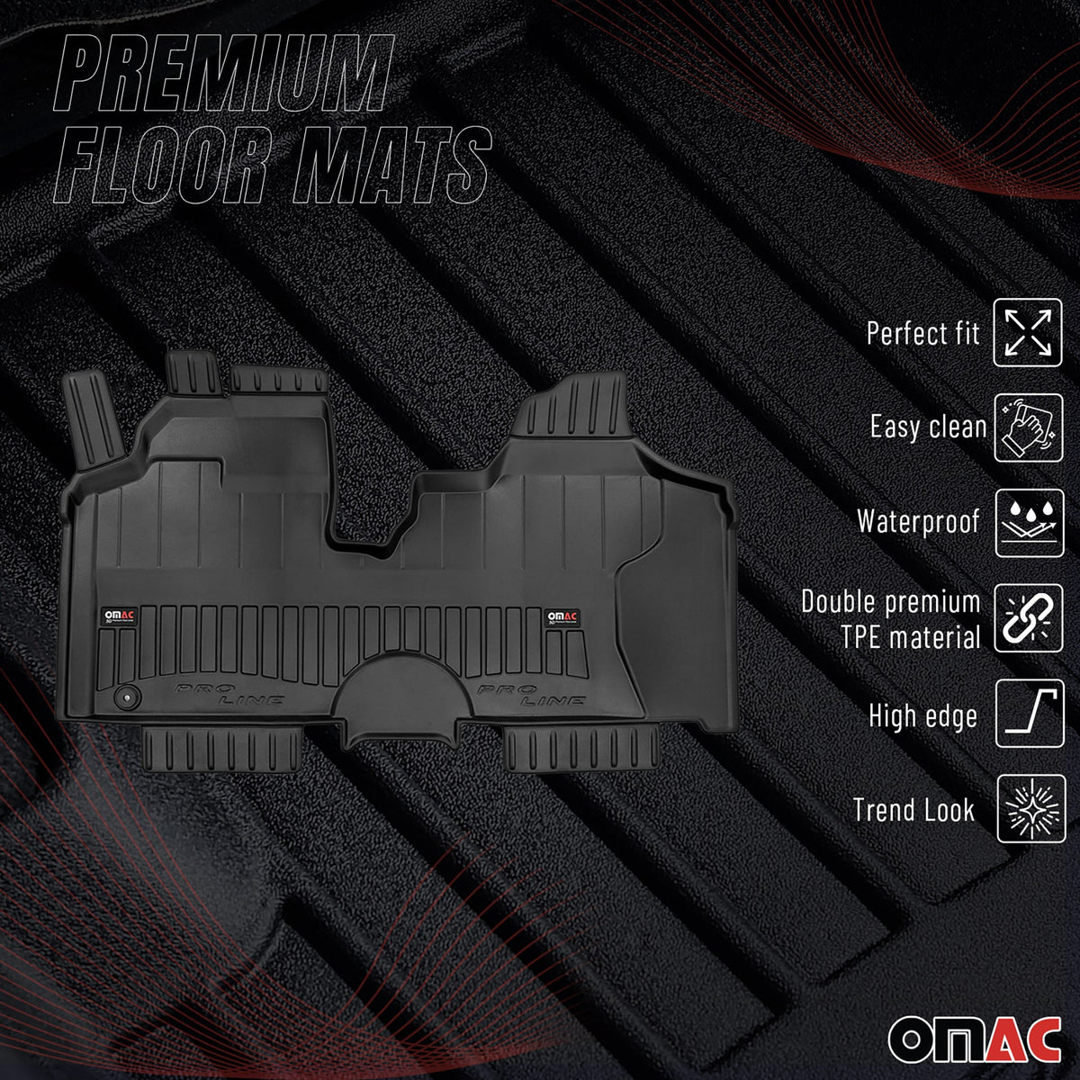 OMAC Gummi Fußmatten für Citroen Jumpy 2007-2016 Premium TPE Automatten 1tlg