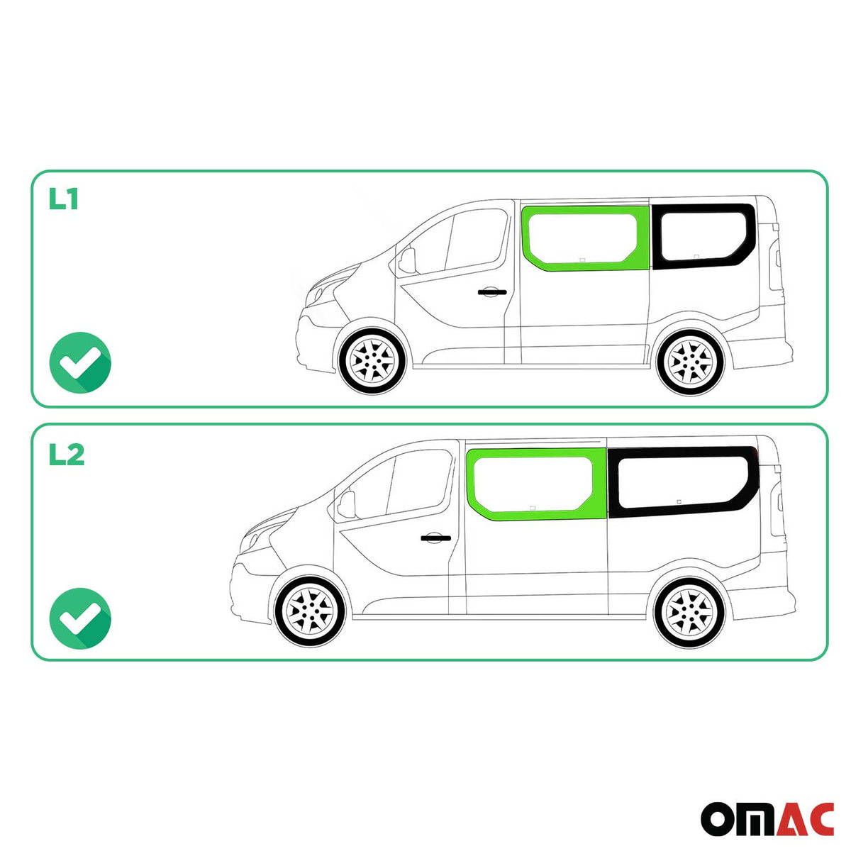 Seitenfenster Auto für Fiat Talento 2016-2020 L1 L2 Kasten Vorne Links Schwarz