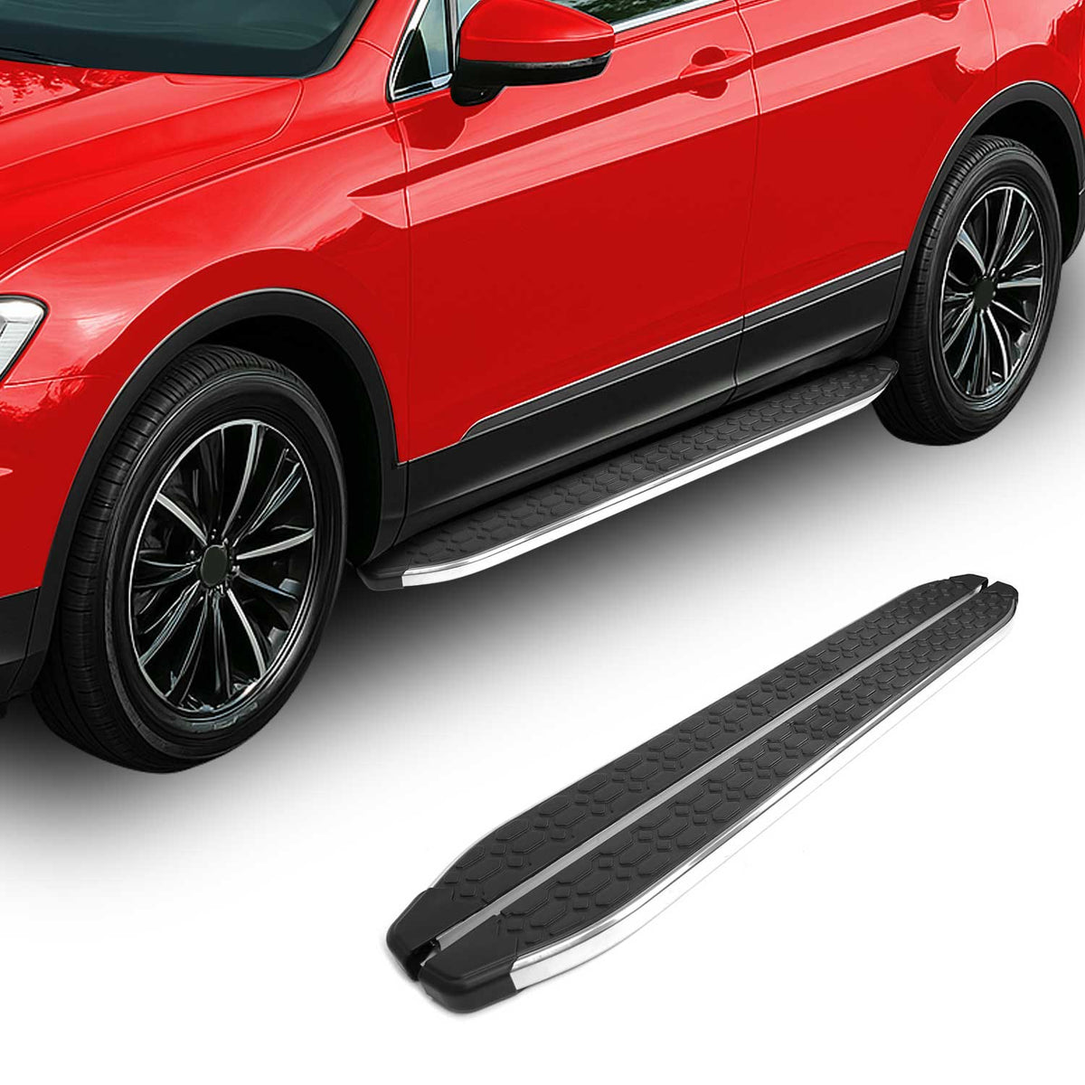 Trittbretter Seitenschweller für Chevrolet Captiva 2016-2021 Stahl Schwarz Grau