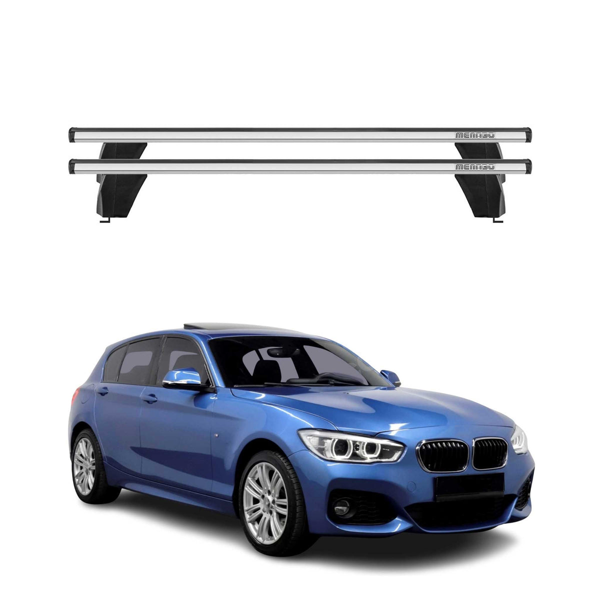 Menabo Dachträger für BMW 1er F20 F21 2012-2019 75kg Alu Silber 2x