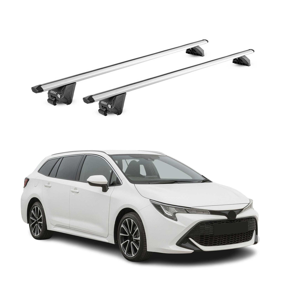 Dachträger für Toyota Corolla Kombi 2019-2026 100kg Alu Silber 2tlg ABE