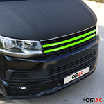 Kühlergrill Leisten Grillleisten für VW T6 Transporter 2015-19 Edelstahl Grün 2x