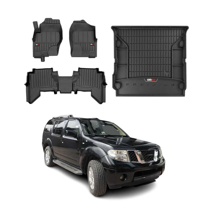 OMAC Fußmatten & Kofferraumwanne für Nissan Pathfinder 2005-2014 Gummi