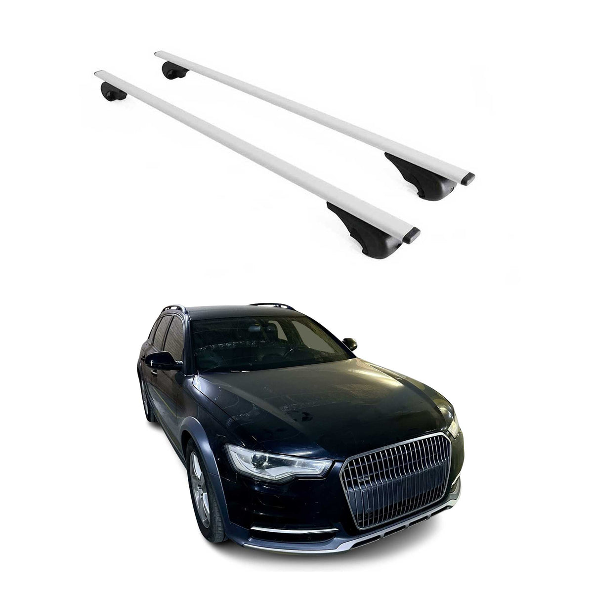 Dachträger Grundträger für Audi A6 C7 Allroad 2012-2018 75kg Stahl Silber 2 tlg