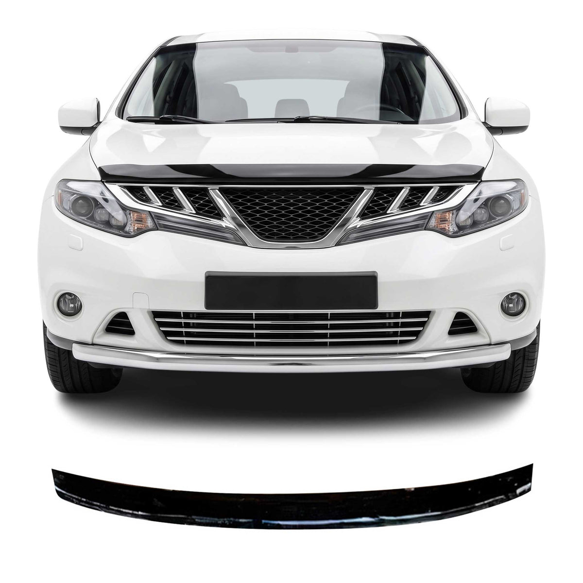 Motorhaube Deflektor Insekten Steinschlagschutz für Nissan Murano 2009-26 Dunkel