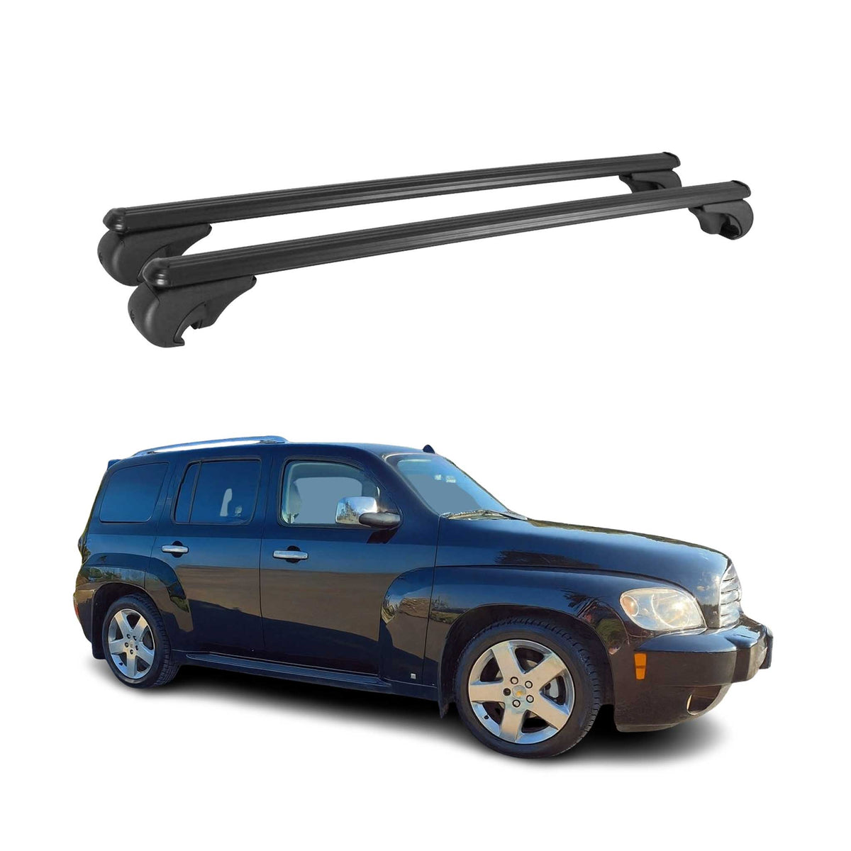 Dachträger für Chevrolet HHR 2007-2011 Gepäckträger Grundträger Alu Schwarz 2x