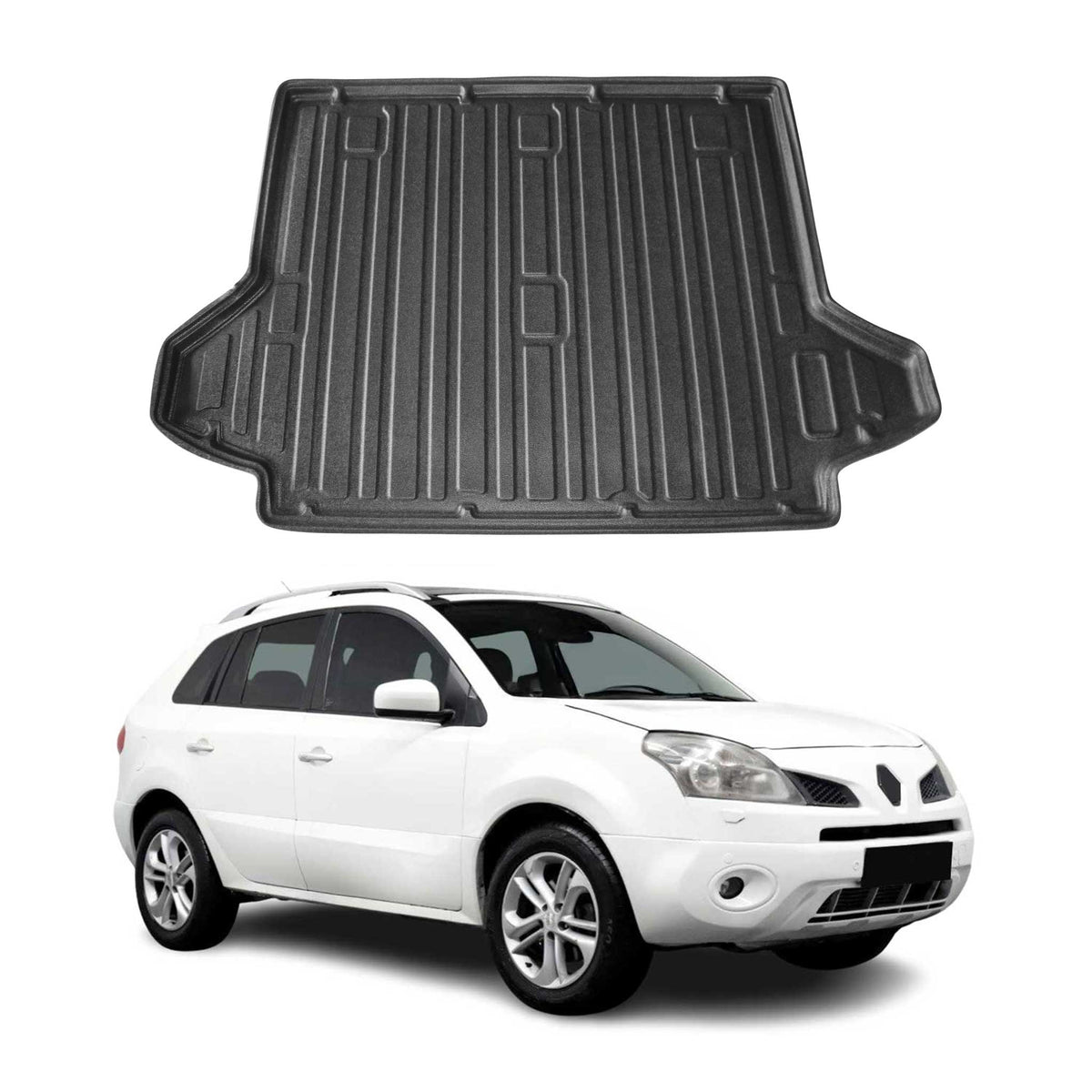 Kofferraumwanne Laderaumwanne für Renault Koleos 2008-2018 Gummi TPE Schwarz