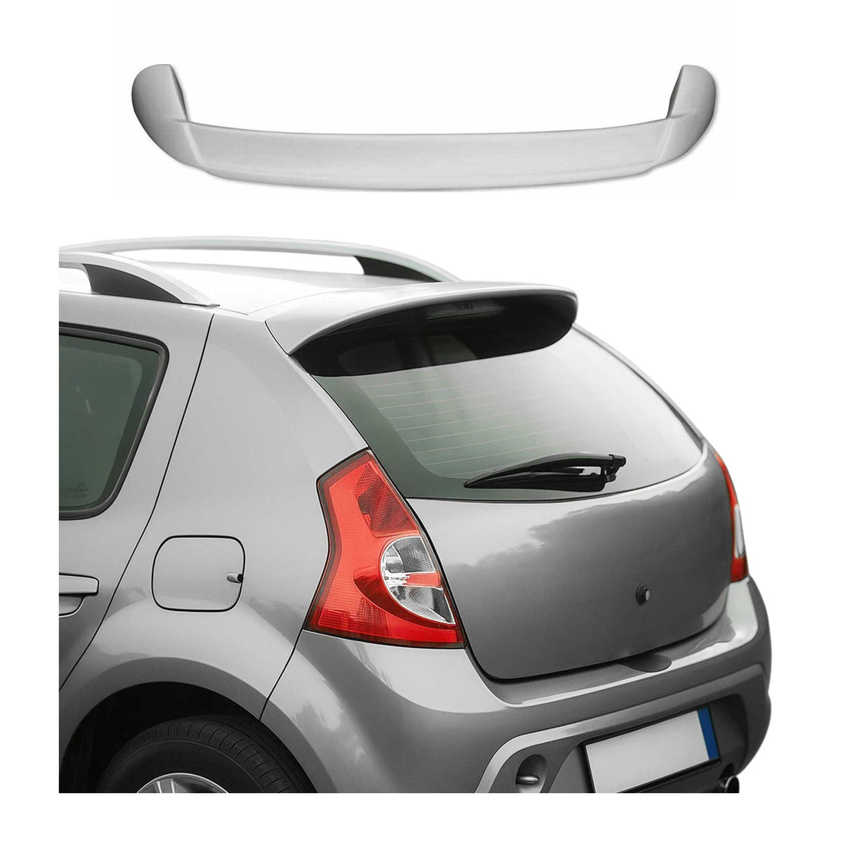 Heckspoiler Dachspoiler für Dacia Sandero II 2012-2020 Lackiert Grau