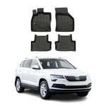 OMAC Gummi Fußmatten für Skoda Karoq 2017-2026 Premium TPE Automatten Schwarz 4x