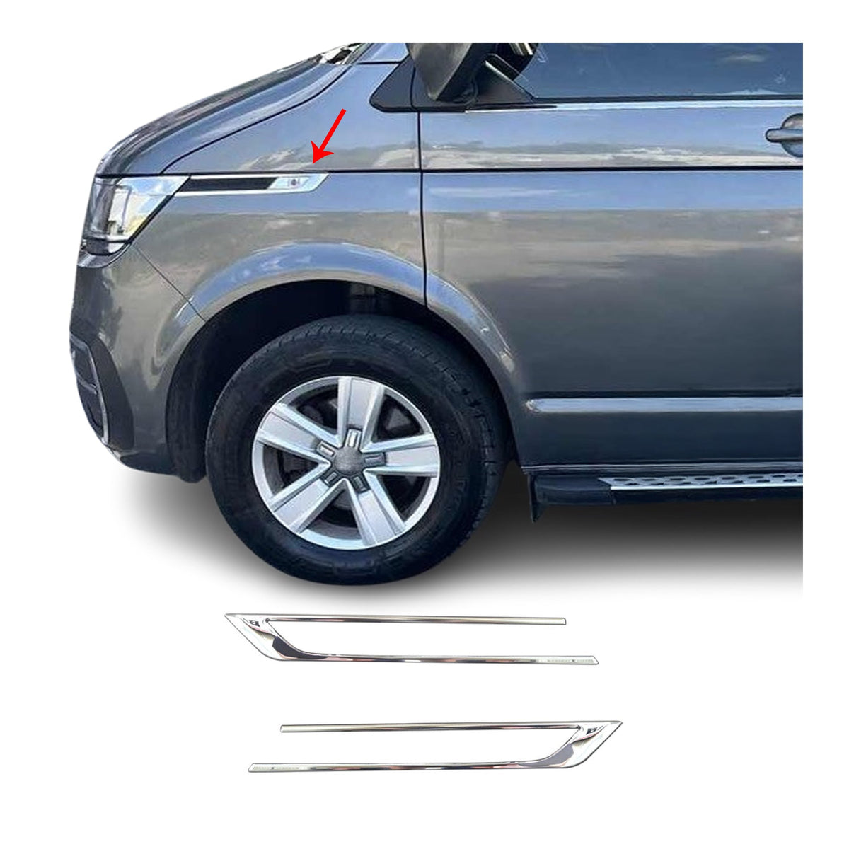 Blinkerrahmen Signalblende Blinker für VW T6.1 Transporter 2019-2024 Edelstahl