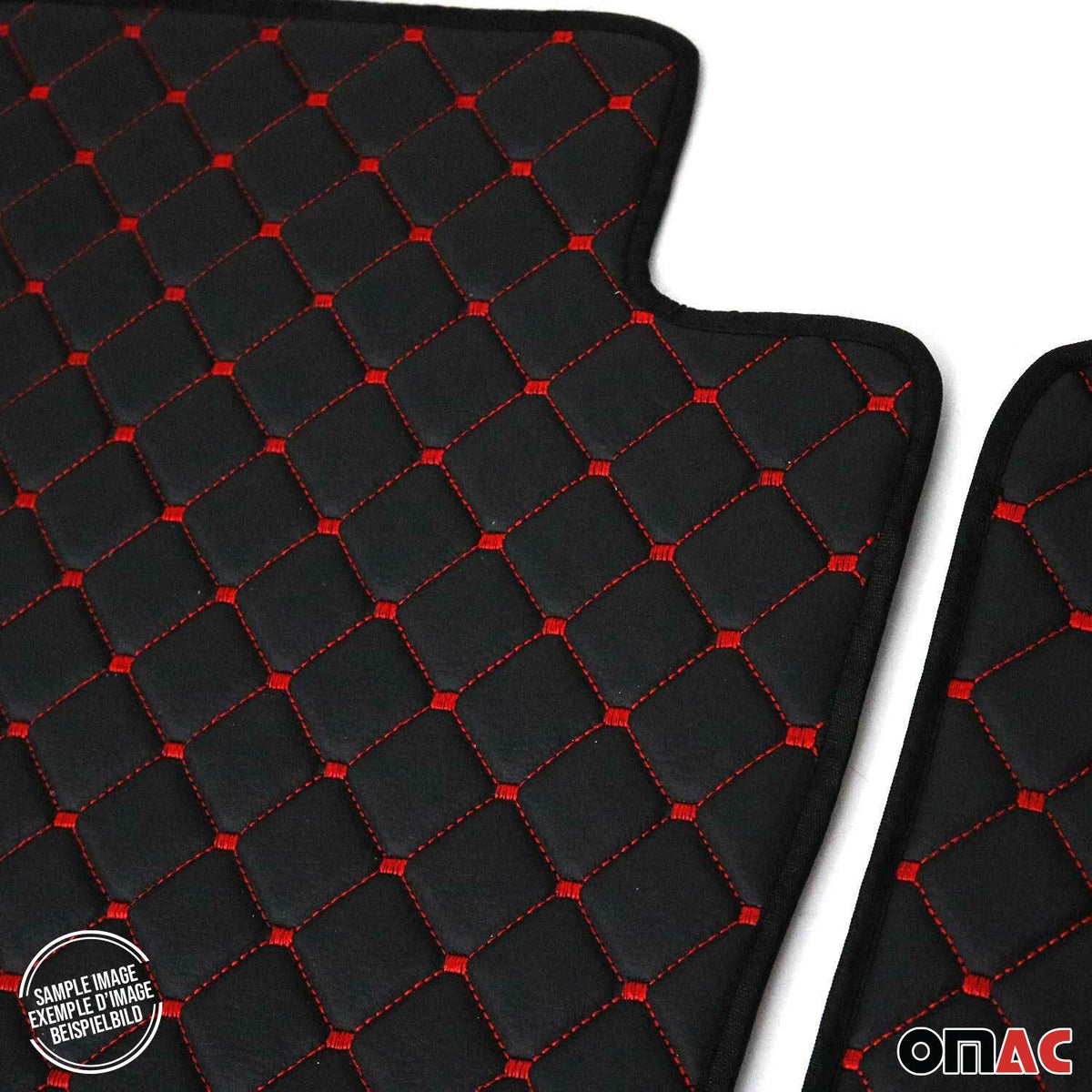 Fußmatten Leder Automatten für BMW X5 E70 2006-2013 Kunstleder Schwarz Rot 4tlg