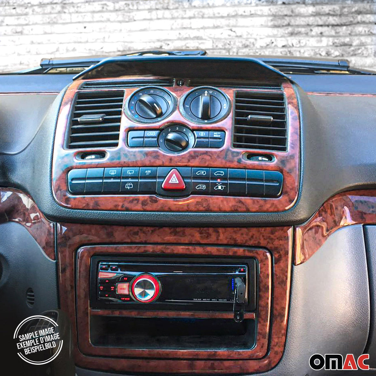 Innenraum Dekor Cockpit für VW Caddy 2003-2010 Wurzelholz Optik 21tlg
