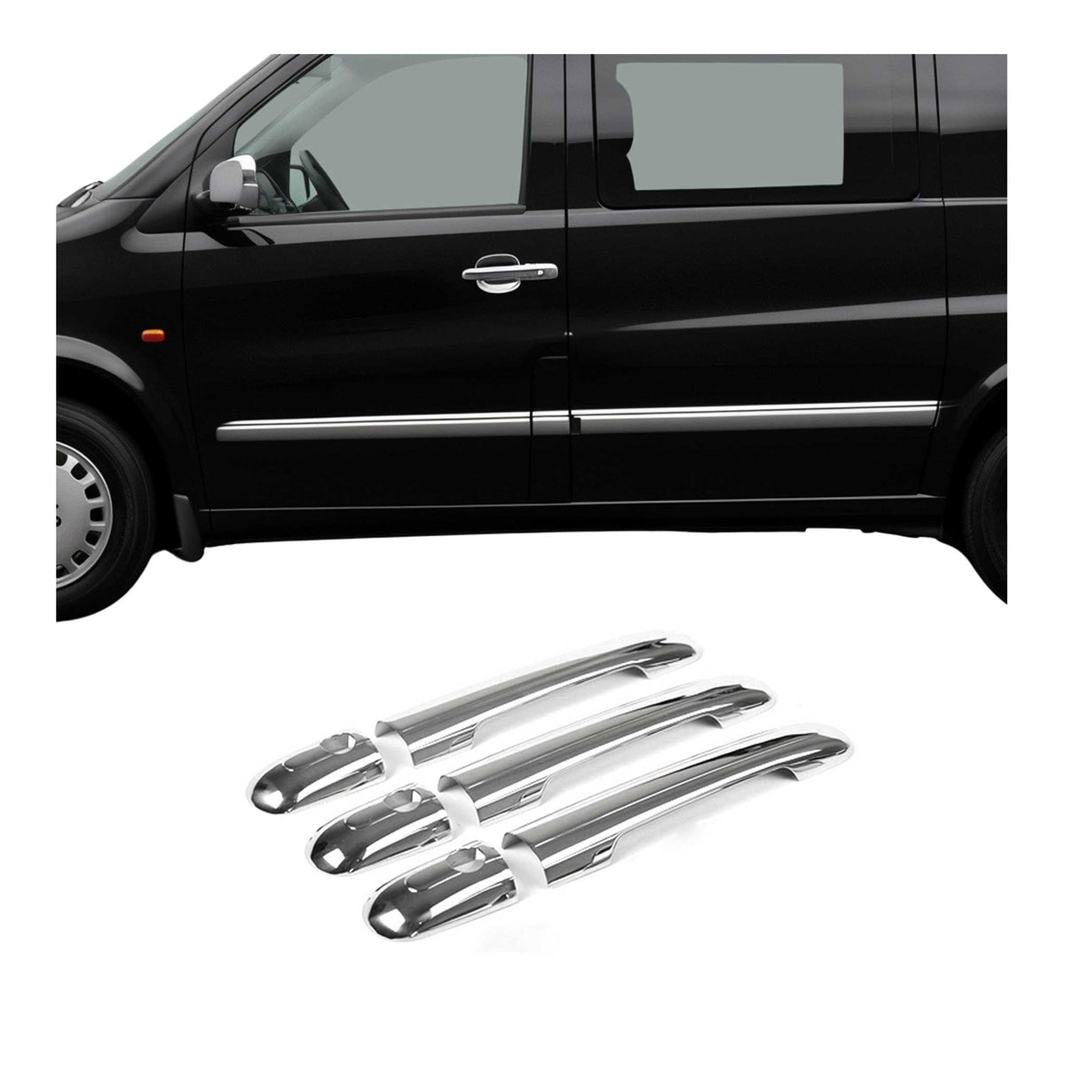 Türgriffe Blenden Türgriff für Mercedes Sprinter W903 1995-2006 3Tür Chrom 6x