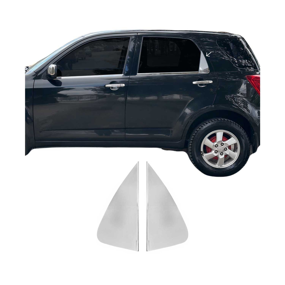 Fensterleisten für Daihatsu Terios II 2006-2017 Edelstahl Glänzend Silber 2tlg