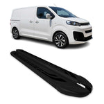 Trittbretter Seitenschweller für Citroen Jumpy 2016-2026 Kurzer Alu Schwarz