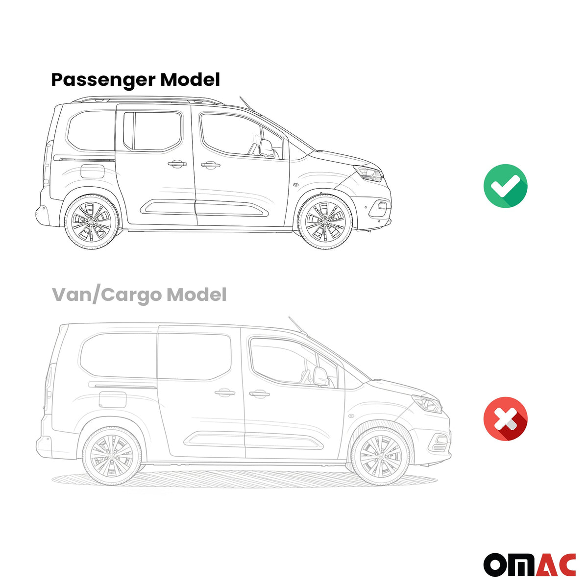 Seitenbretter Trittbretter für Toyota ProaceCity 2019-26 Kombi L1 Kurzer Schwarz