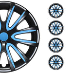 4x Radkappen Radzierblenden Radblenden 16" Zoll Stahlfelgen Schwarz Blau