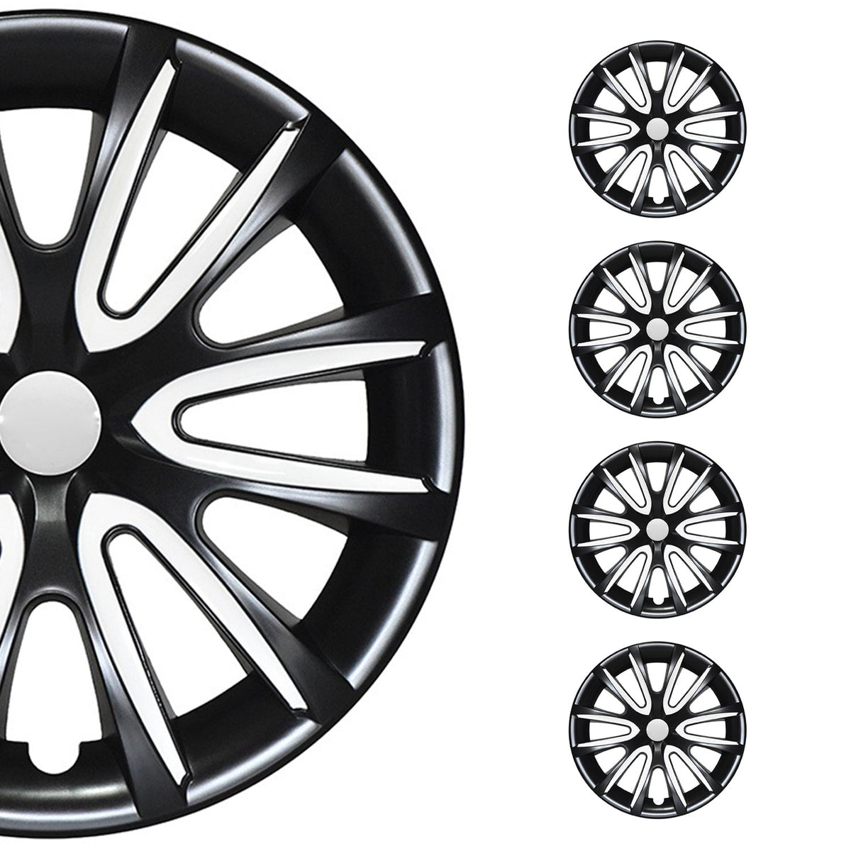 Radblenden Radkappen Radzierblenden für 14" Zoll Stahlfelgen Schwarz weiß 4x