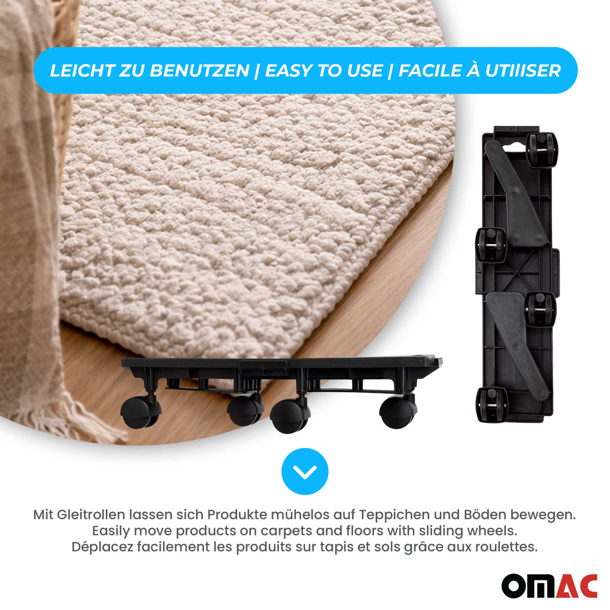 Möbel-Transportroller 170 kg Möbelroller Plattform Lenkrollen Trittbrett 2 tlg