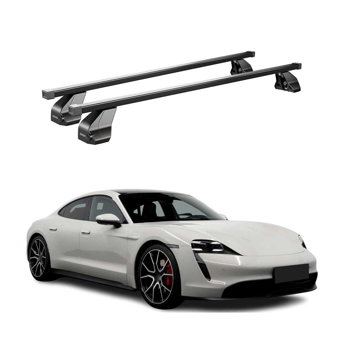Menabo Dachträger Grundtäger für Porsche Taycan 2019-2026 75kg Stahl Schwarz 2x