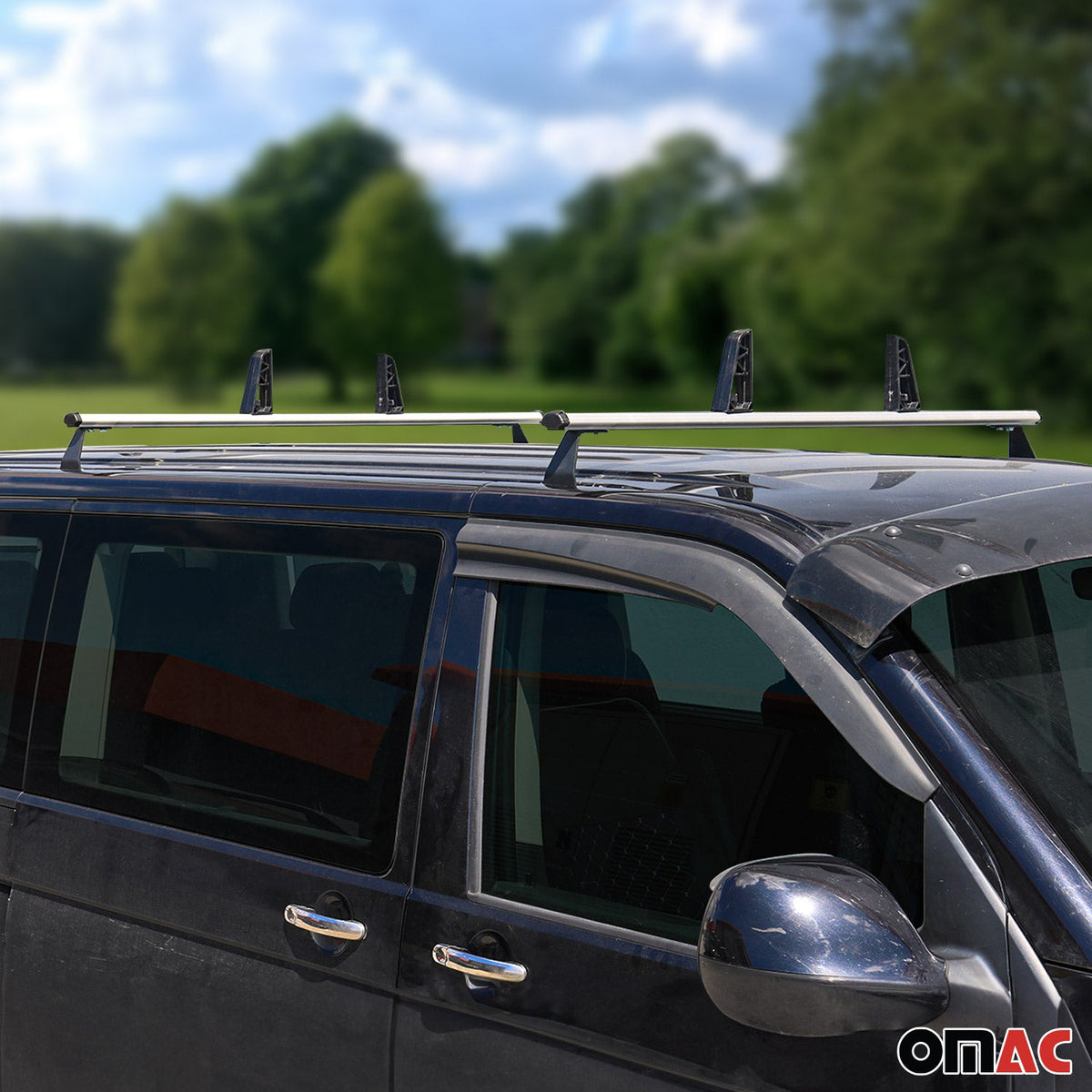 2x Dachträger + Leiterhalter Set für VW T5 T6 T6.1 Transporter 2003-2024 Grau