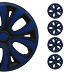 4x Radkappen Radzier Radblenden für 15" Zoll Stahlfelgen Schwarz Dunkel Blau