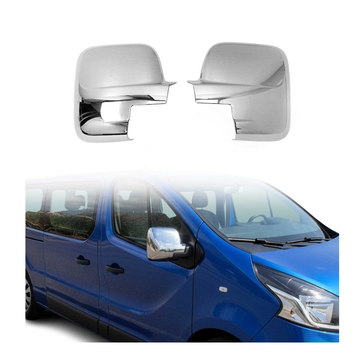 Spiegelkappen Spiegelabdeckung für Fiat Talento 2016-2024 Chrom ABS Silber 2tlg
