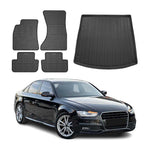 Fußmatten & Kofferraumwanne Set für Audi A4 Limousine 8K2 B8 2008-2015 Gummi 5x