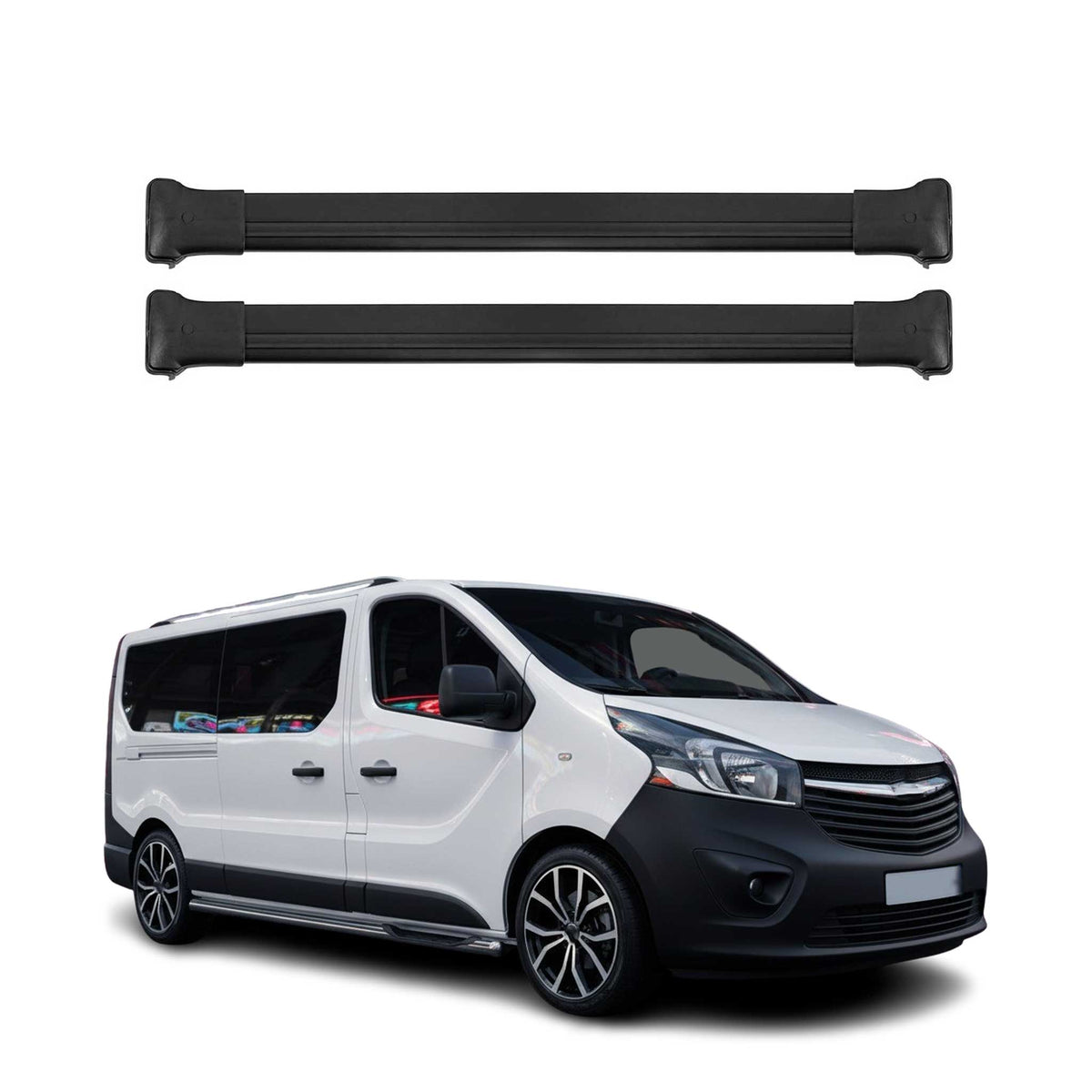 Dachträger Grundtäger für Fiat Talento 2016-2022 75kg Aluminium Schwarz 2 tlg