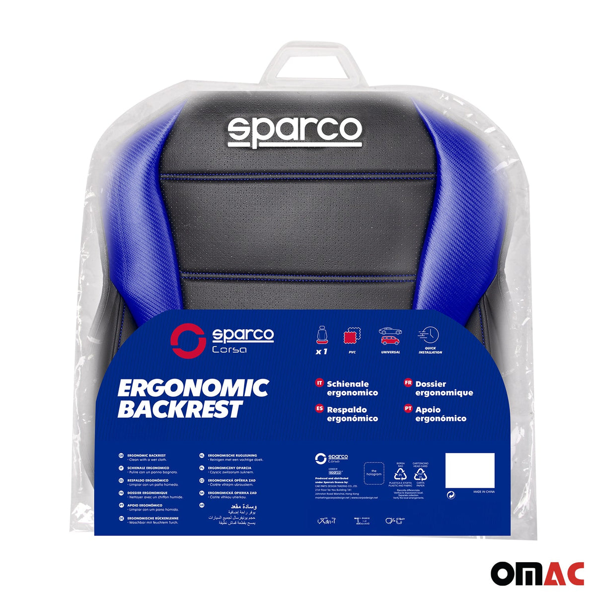 SPARCO Sitzkissen Sitzauflage Sitzschoner Universal Schwarz Blau Auto Sitzschutz