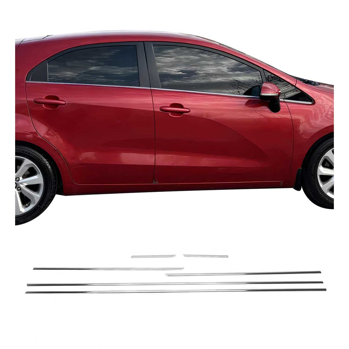 Fensterleisten Zierleisten für Kia Rio 3 2011-2017 Edelstahl Chrom 6tlg