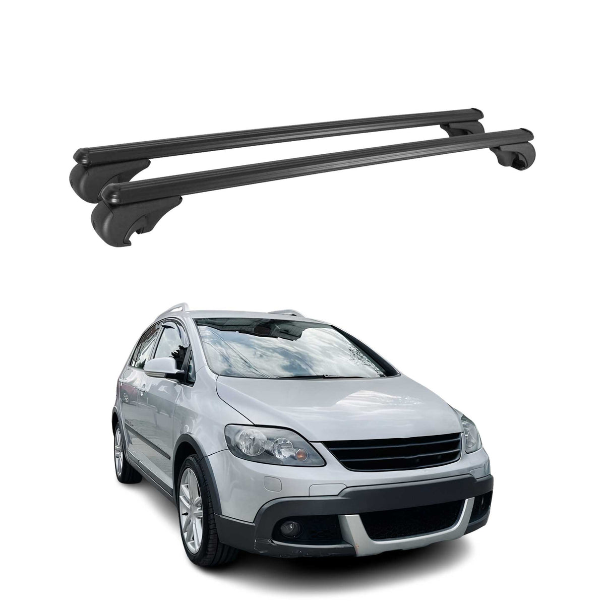 Dachträger für VW Golf Plus Golf Variant 2005-2014 Gepäckträger Alu Schwarz 2x