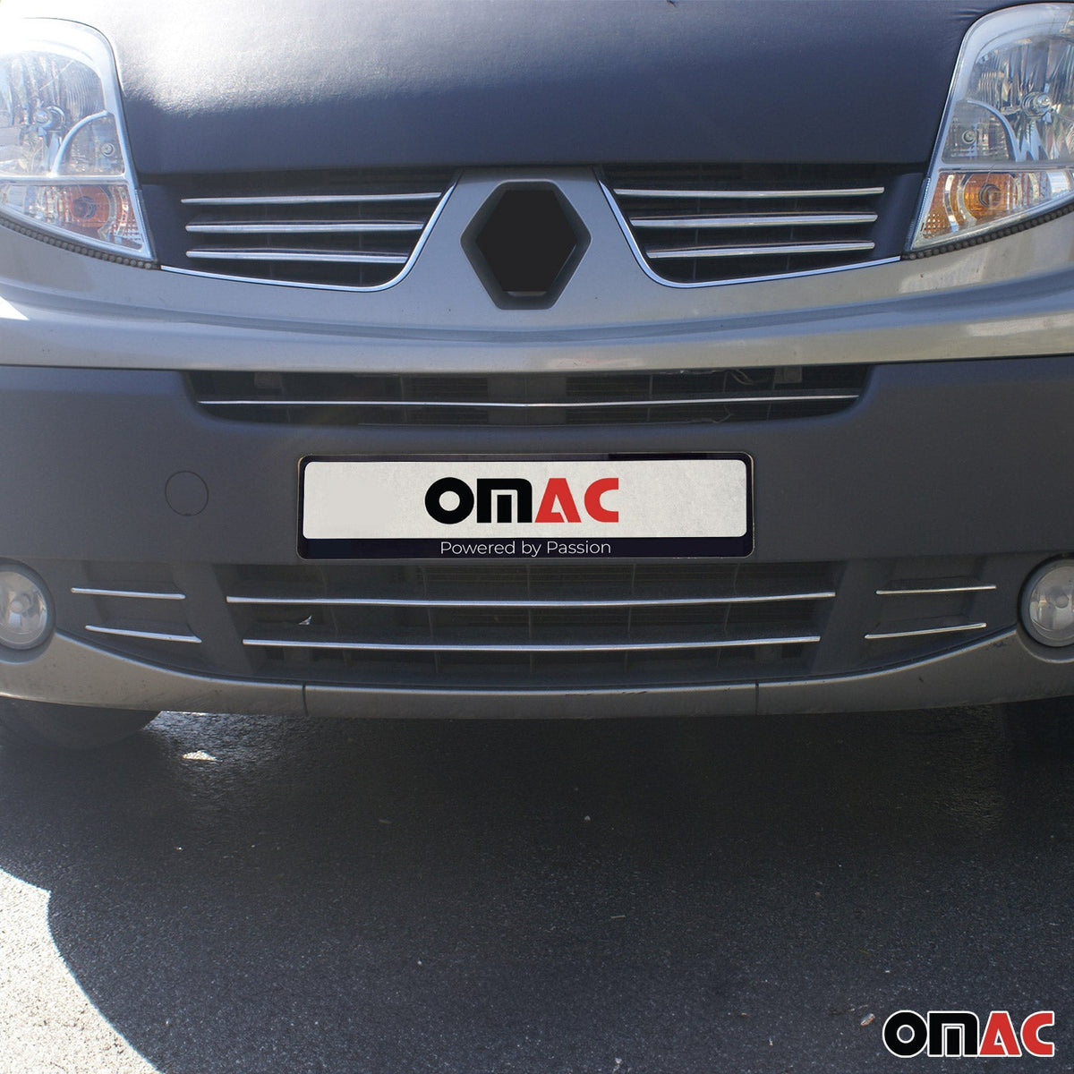 Kühlergrill Leisten Grillleisten für Renault Trafic 2008-2014 Edelstahl Chrom 6x