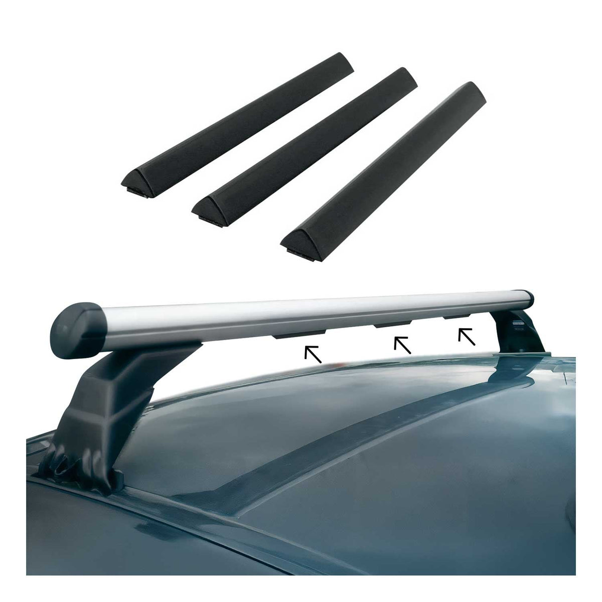 Geräuschreduzierung Spoiler Dachträger Windabweiser Fahrtwindgeräusch 3x