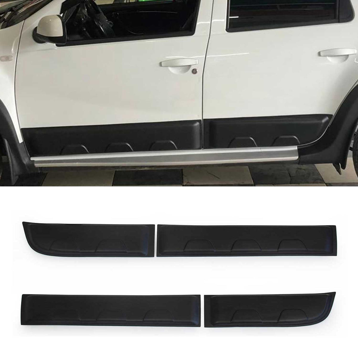 Türschutzleisten Seitenschutz für Dacia Duster I 2010-2017 ABS Schwarz 4tlg