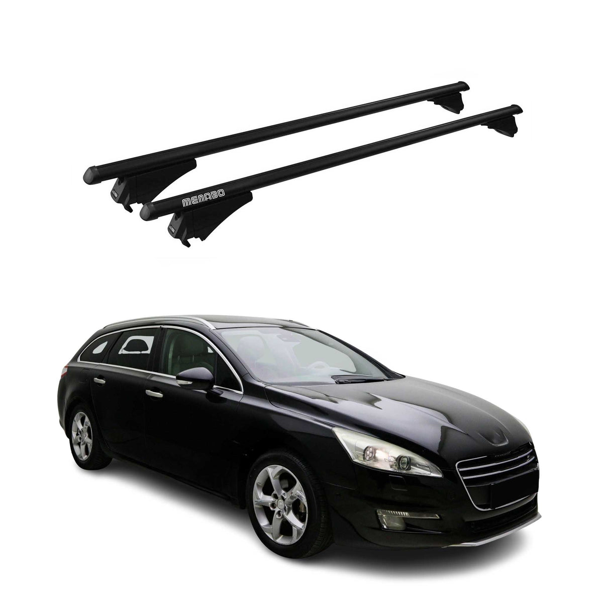 Menabo Dachträger Grundtäger für Peugeot 508 Kombi 2011-2018 75kg Alu Schwarz 2x