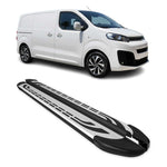 Trittbretter Seitenschweller für Citroen Jumpy 2016-2026 Kurzer Schwarz Alu